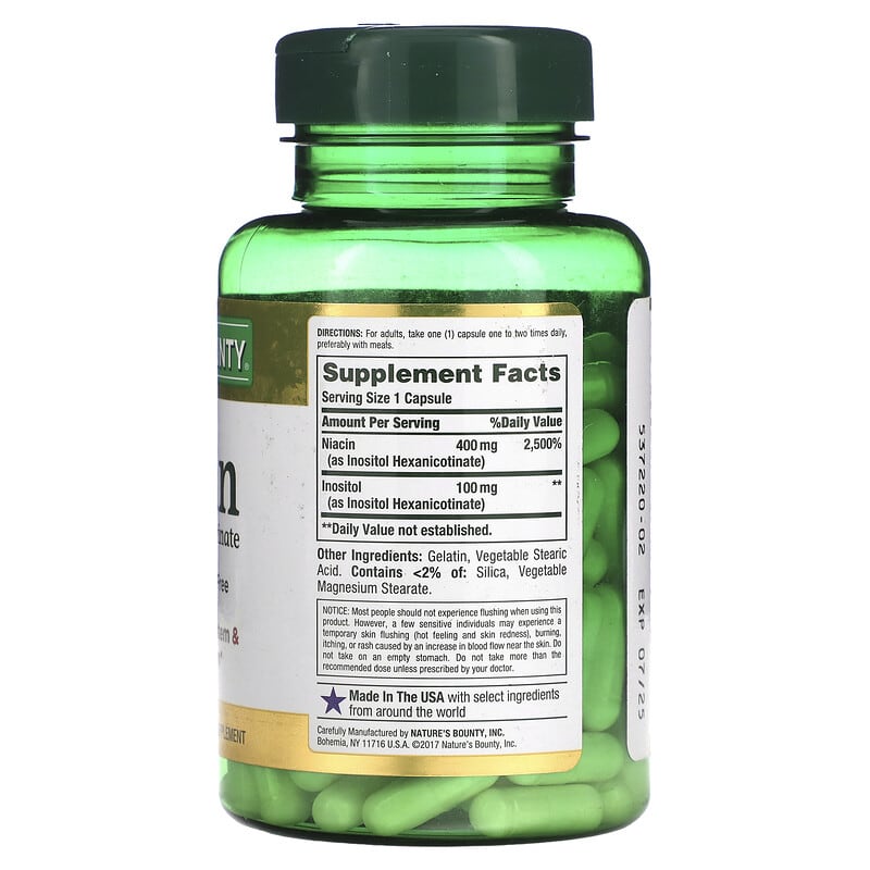 Nature's Bounty, Flush Free Niacin, 500 mg, 120 Capsules 74312019760