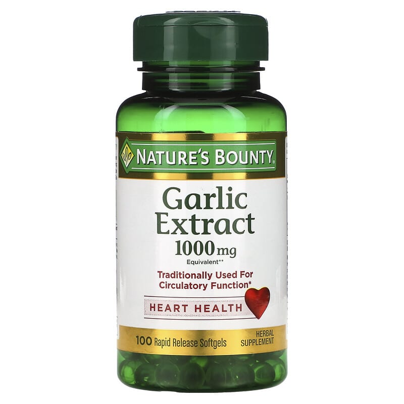 Nature's Bounty Garlic Extract 1,000 mg 100 Rapid Release Softgels 74312123269