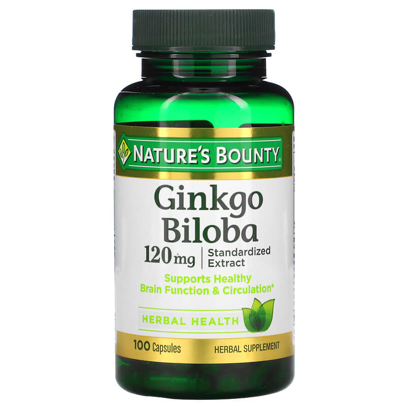 Nature's Bounty Ginkgo Biloba 120 mg 100 Capsules 74312045448