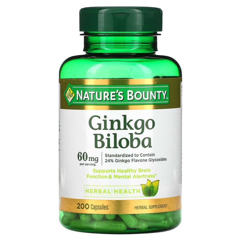 Nature's Bounty Ginkgo Biloba 30 mg 200 Capsules 74312172434