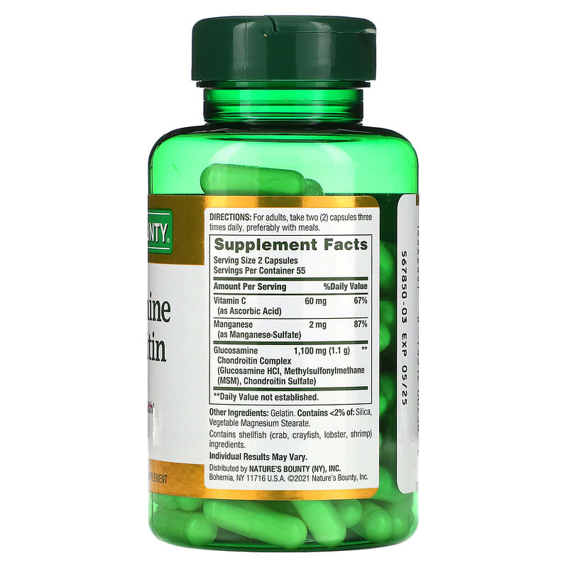 Nature's Bounty, Glucosamine Chondroitin, 110 Capsules 74312002380