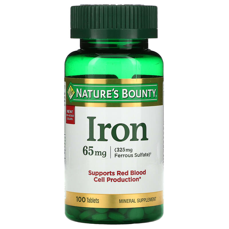 Nature's Bounty Iron 65 mg 100 Tablets 74312413834