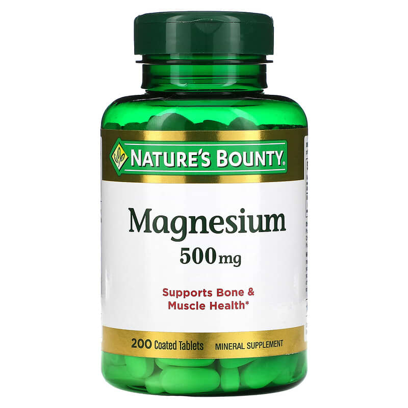 Nature's Bounty Magnesium 500 mg 200 Coated Tablets 74312530869