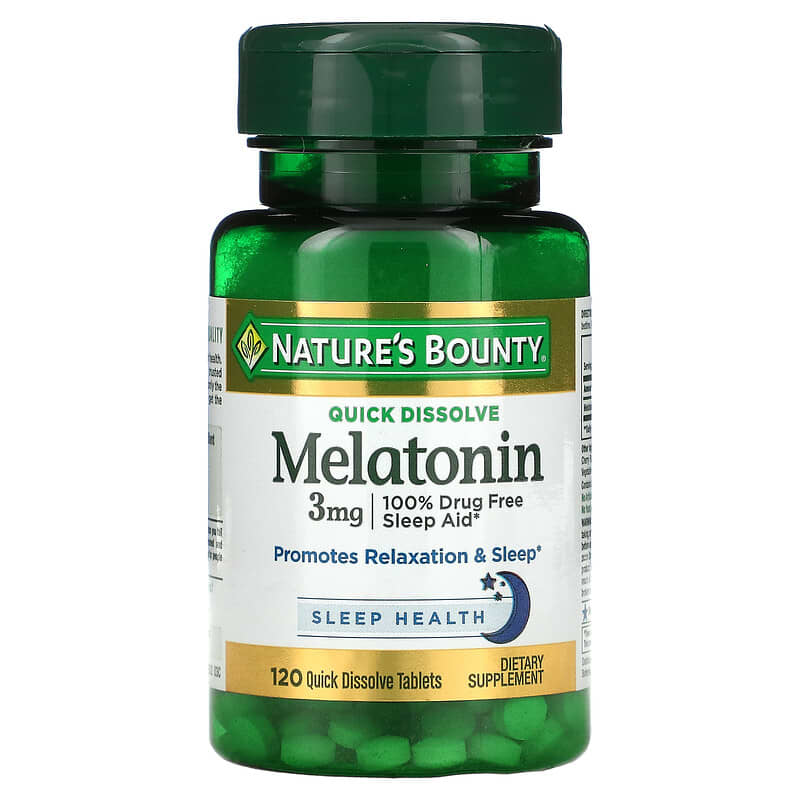 Nature's Bounty Melatonin Natural Cherry 3 mg 120 Quick Dissolve Tablets 74312079016