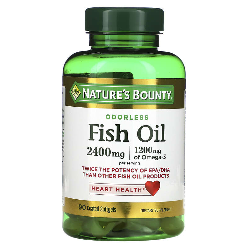 Nature's Bounty Odorless Fish Oil 1,200 mg 90 Coated Softgels 74312171307