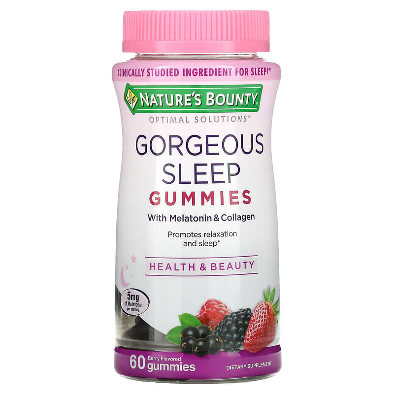 Nature's Bounty Optimal Solutions Gorgeous Sleep Gummies Berry 60 Gummies 74312004896