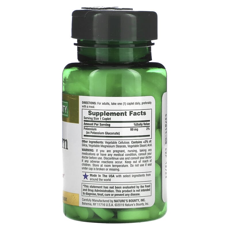Nature's Bounty, Potassium, 99 mg, 100 Caplets 74312011108