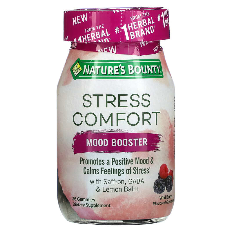 Nature's Bounty Stress Comfort Mood Booster Wild Berry 36 Gummies 74312006845