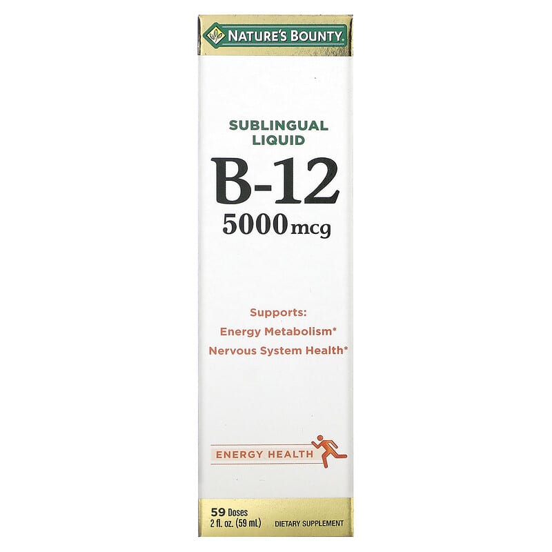 Nature's Bounty Sublingual Liquid Vitamin B12 5,000 mcg 2 fl oz (59 ml) 74312181870