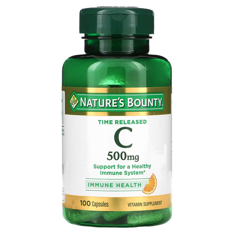 Nature's Bounty Time Released Vitamin C 500 mg 100 Capsules 74312047503