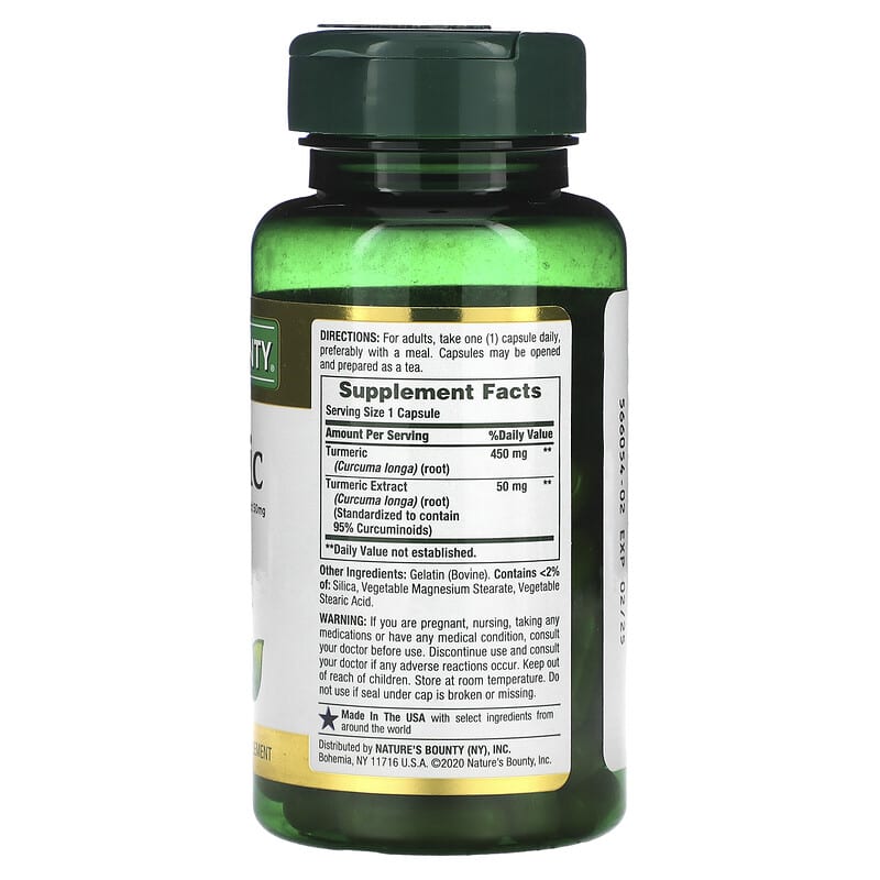 Nature's Bounty, Turmeric, 450 mg, 60 Capsules 74312154171