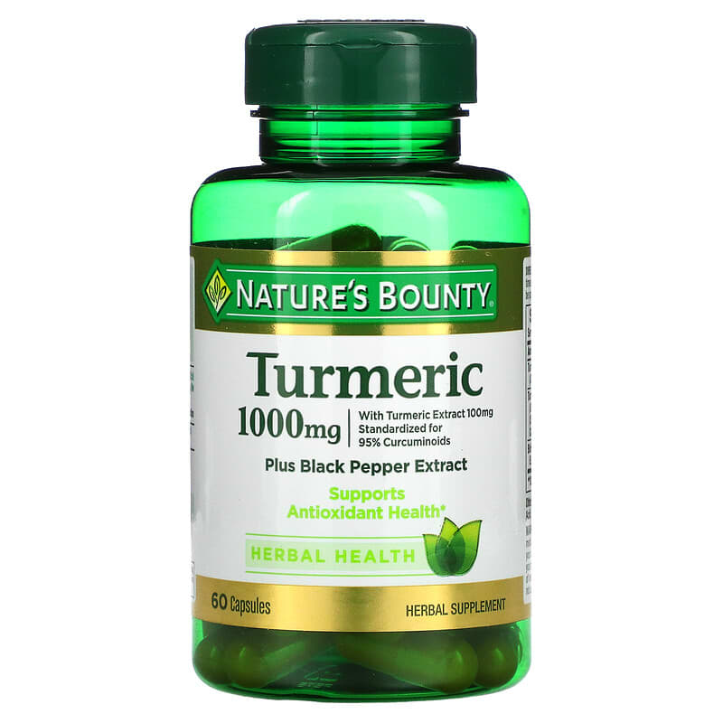 Nature's Bounty Turmeric Plus Black Pepper Extract 1,000 mg 60 Capsules 74312803673