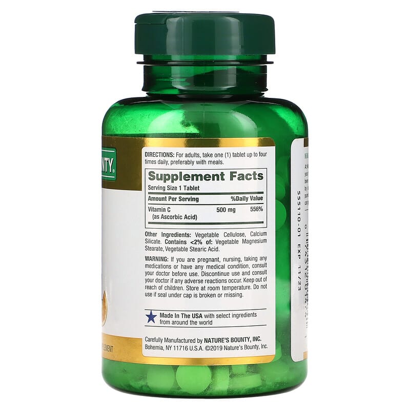 Nature's Bounty, Vitamin C, 500 mg, 250 Tablets 74312014741
