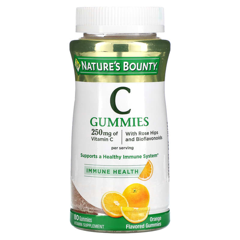 Nature's Bounty Vitamin C Gummies Orange Flavored 125 mg 80 Gummies 74312764868