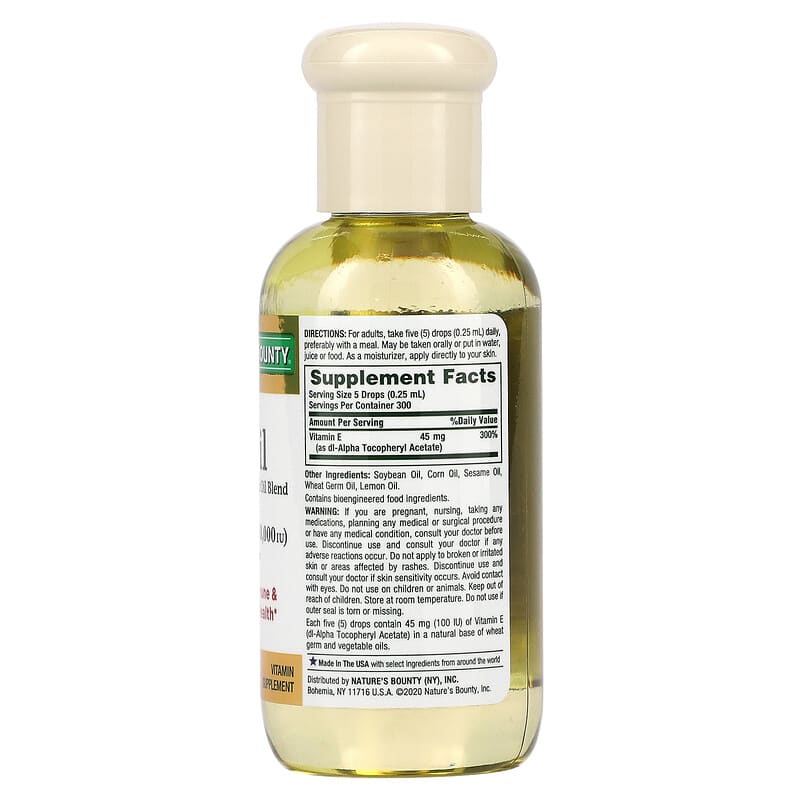 Nature's Bounty, Vitamin E-Oil, 13,500 mg (30,000 IU), 2.5 fl oz (75 ml) 74312008108