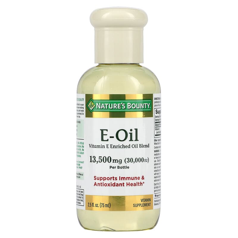 Nature's Bounty Vitamin E-Oil 13,500 mg (30,000 IU) 2.5 fl oz (75 ml) 74312008108