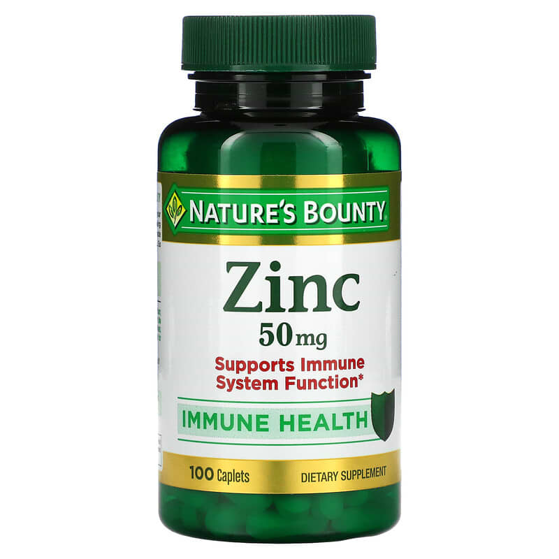 Nature's Bounty Zinc 50 mg 100 Caplets 74312020605