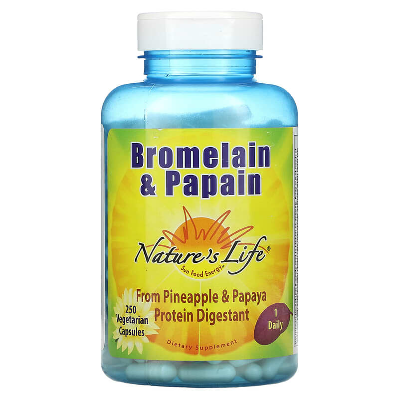 Nature's Life Bromelain & Papain 250 Vegetarian Capsules 40647003569