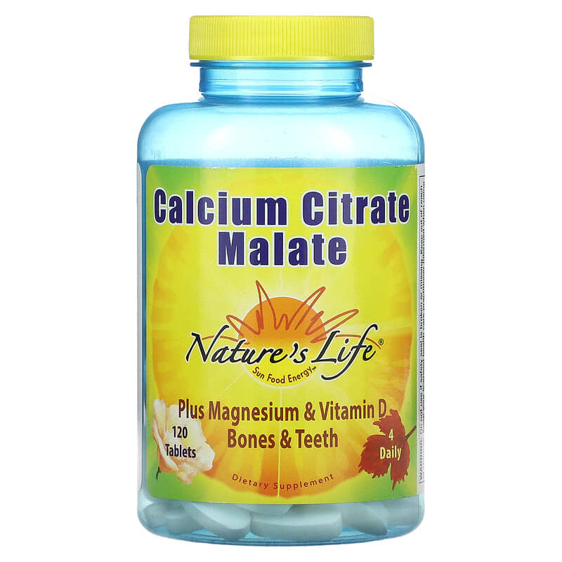 Nature's Life Calcium Citrate Malate 120 Tablets 40647007482