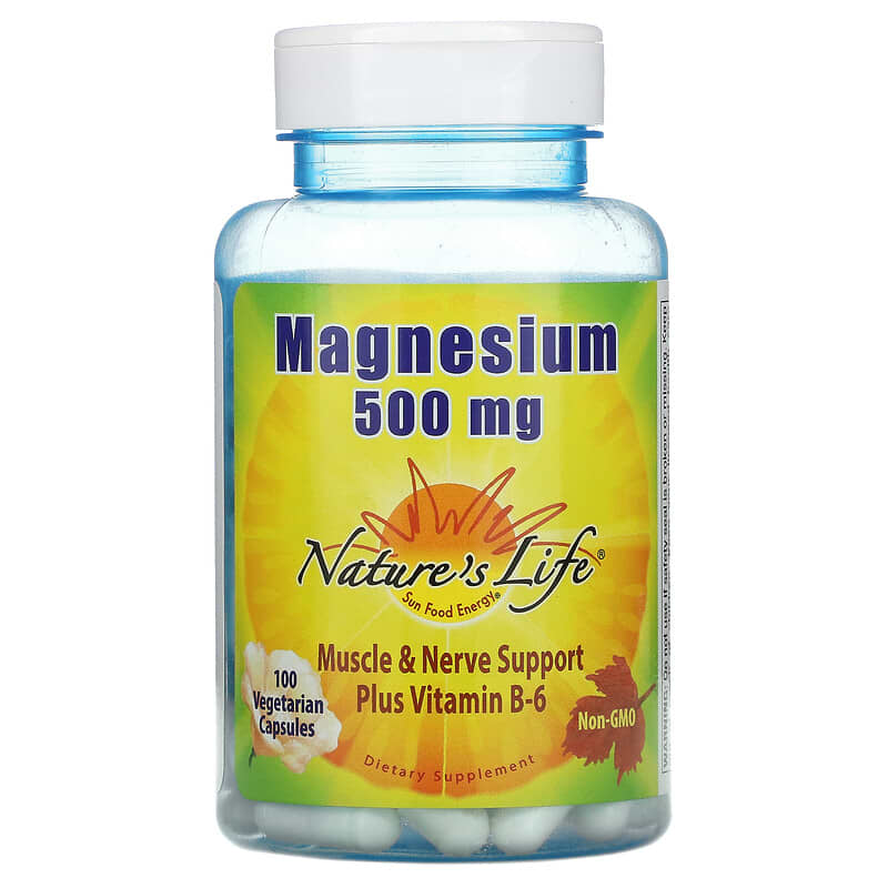 Nature's Life Magnesium 500 mg 100 Vegetarian Capsules 40647004375