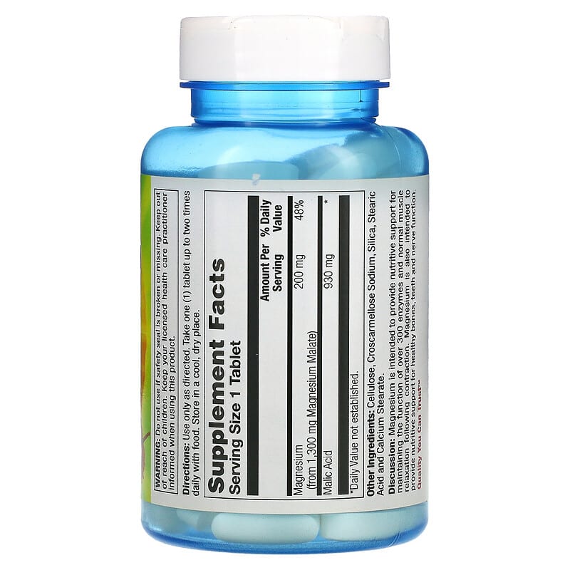 Nature's Life, Magnesium Malate, 1,300 mg, 100 Tablets 40647006591