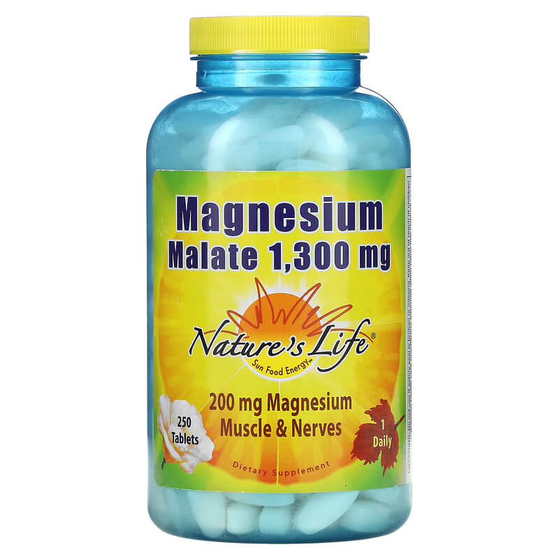 Nature's Life Magnesium Malate 1,300 mg 250 Tablets 40647006874