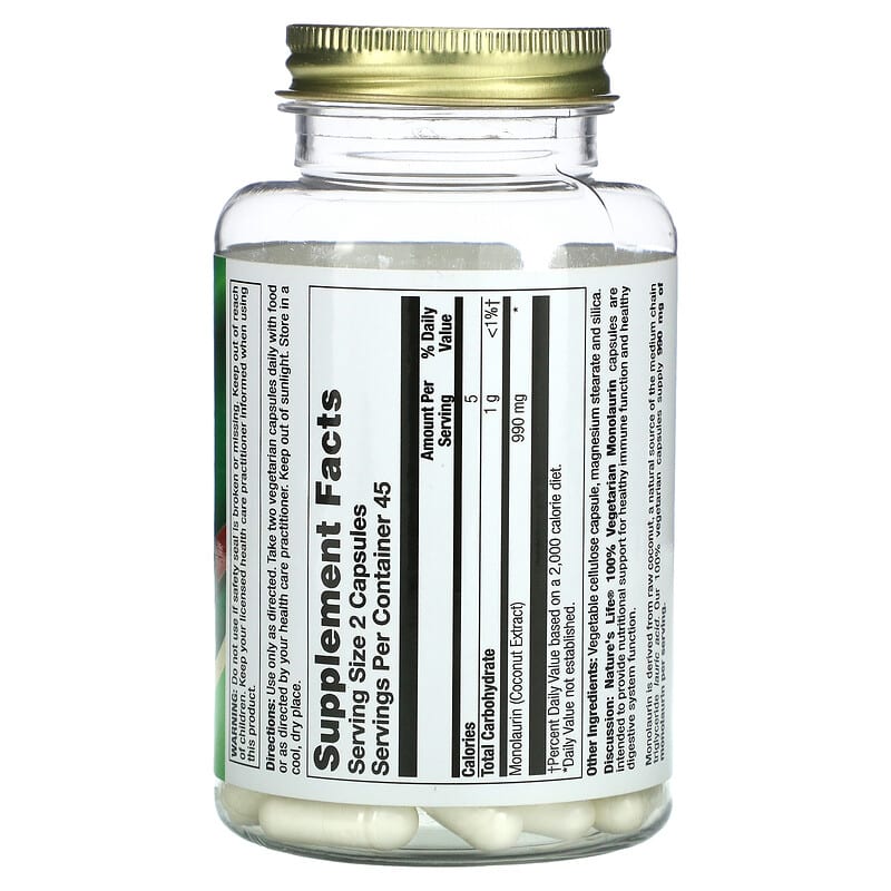 Nature's Life, Monolaurin, 90 Vegetarian Capsules 10043861445