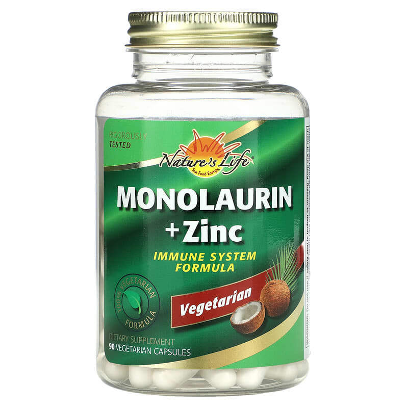 Nature's Life Monolaurin + Zinc 90 Vegetarian Capsules 10043361624