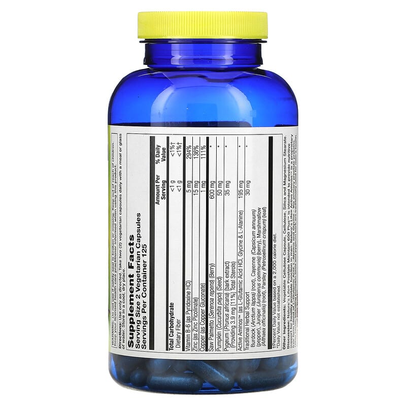 Nature's Life, Prostate Maintain 600 Plus, 250 Vegetarian Capsules 40647006164