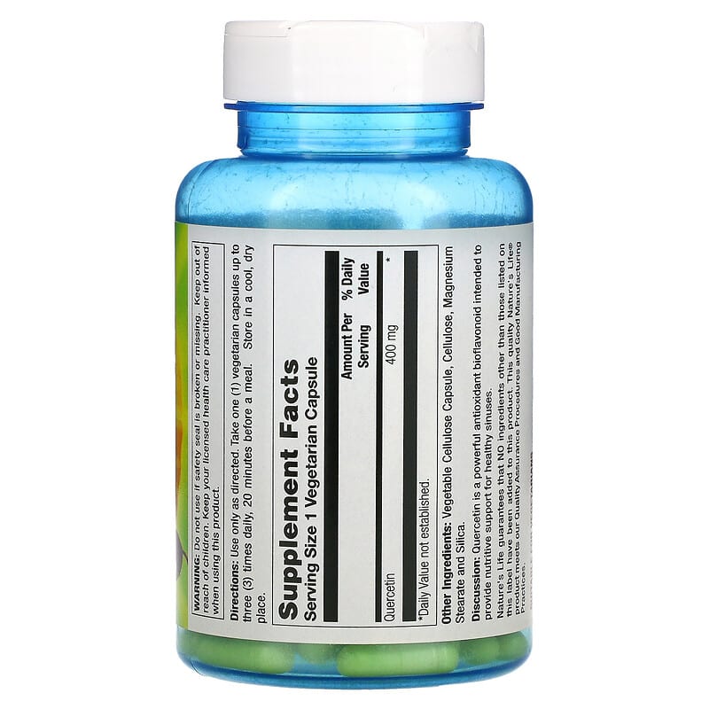 Nature's Life, Quercetin, 400 mg, 100 Vegetarian Capsules 40647006706