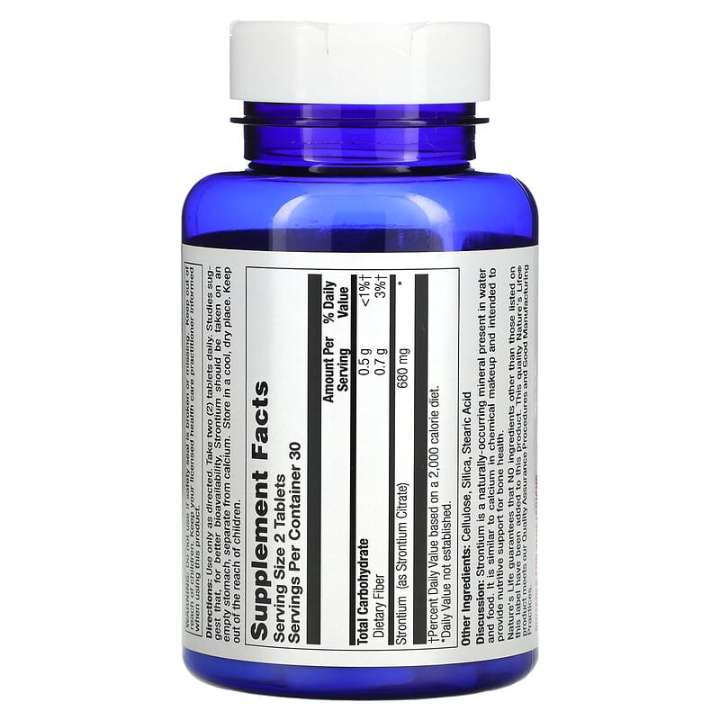 Nature's Life, Strontium, 340 mg, 60 Tablets 40647914179