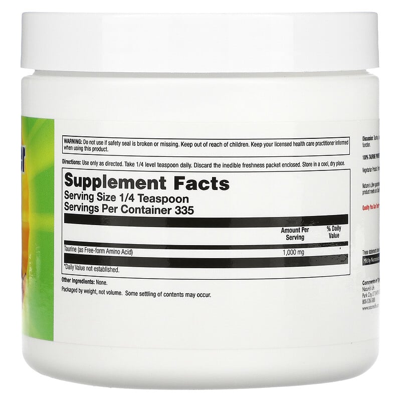 Nature's Life, Taurine Powder, Unflavored, 335 g 40647203662