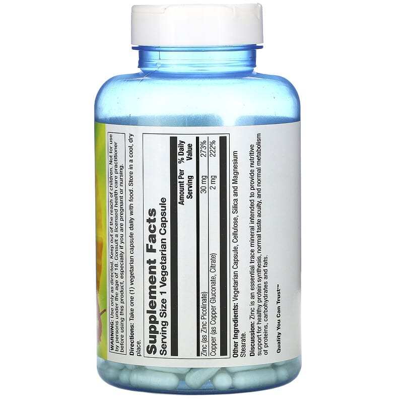 Nature's Life, Zinc, 30 mg, 250 Vegetarian Capsules 40647004368