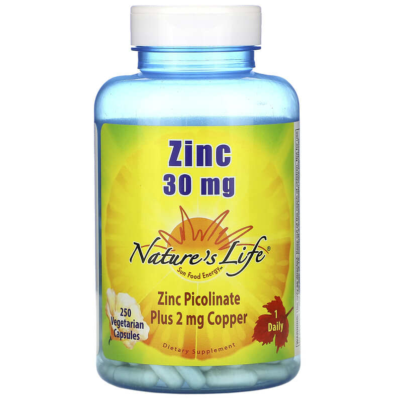 Nature's Life Zinc 30 mg 250 Vegetarian Capsules 40647004368