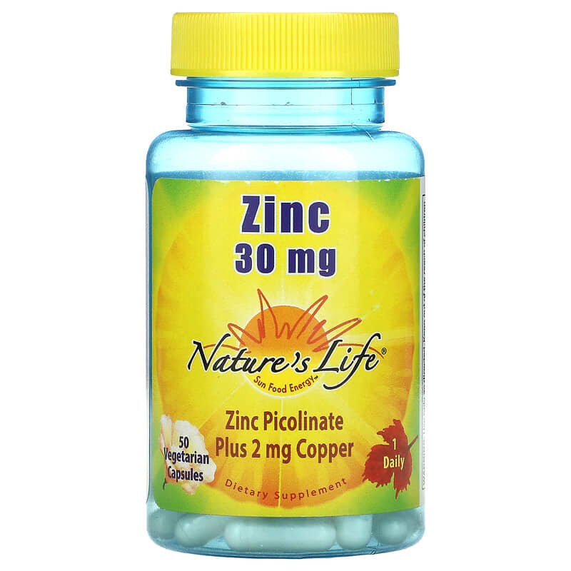 Nature's Life Zinc 30 mg 50 Vegetarian Capsules 40647004344