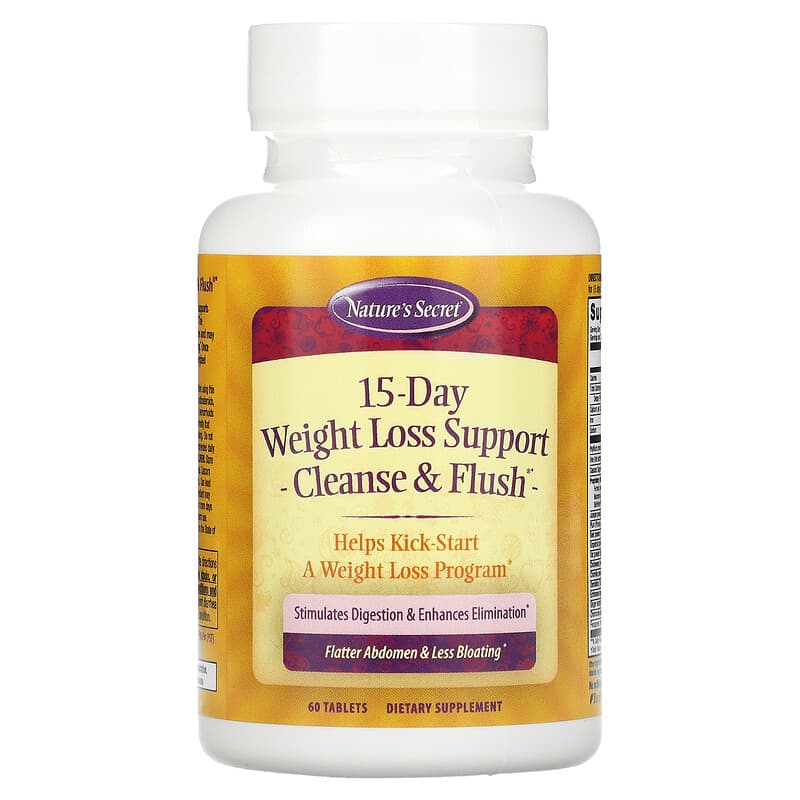 Nature's Secret, 15-Day Weight Loss Support, Cleanse & Flush, 60 Tablets 710363255541