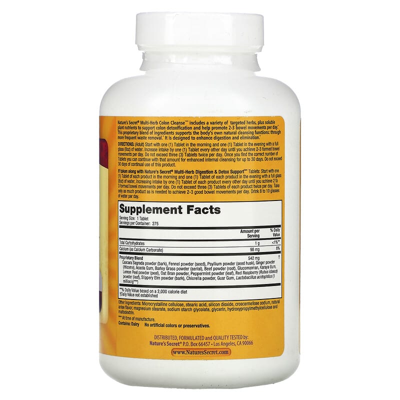 Nature's Secret, Multi-Herb Colon Cleanse, 275 Tablets 732391500851