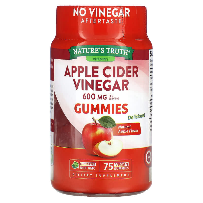 Nature's Truth Apple Cider Vinegar Natural Apple 200 mg 75 Vegan Gummies 840093113726
