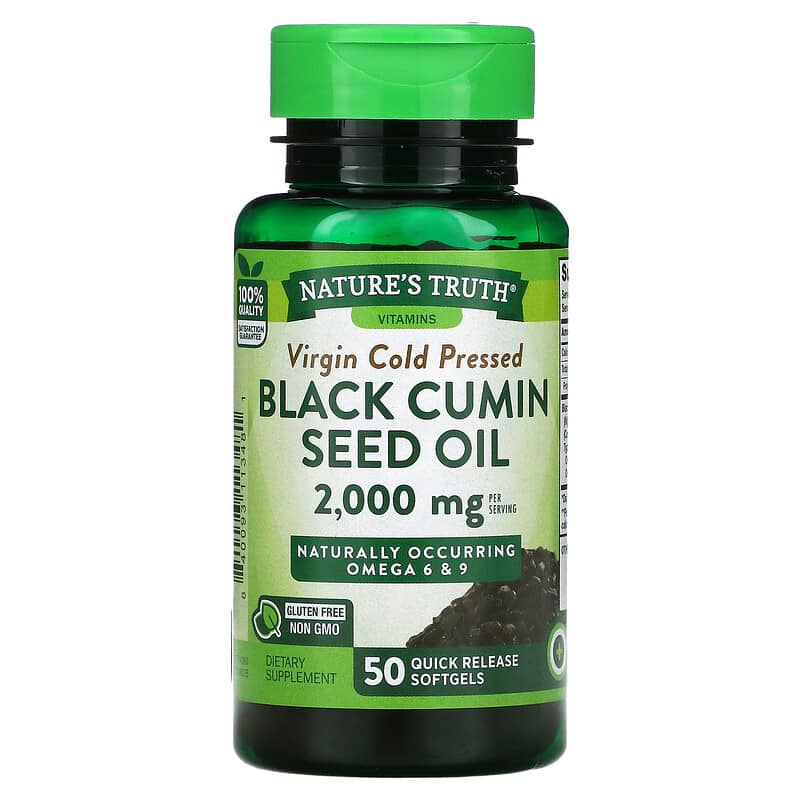 Nature's Truth Black Cumin Seed Oil 1,000 mg 50 Quick Release Softgels 840093113481