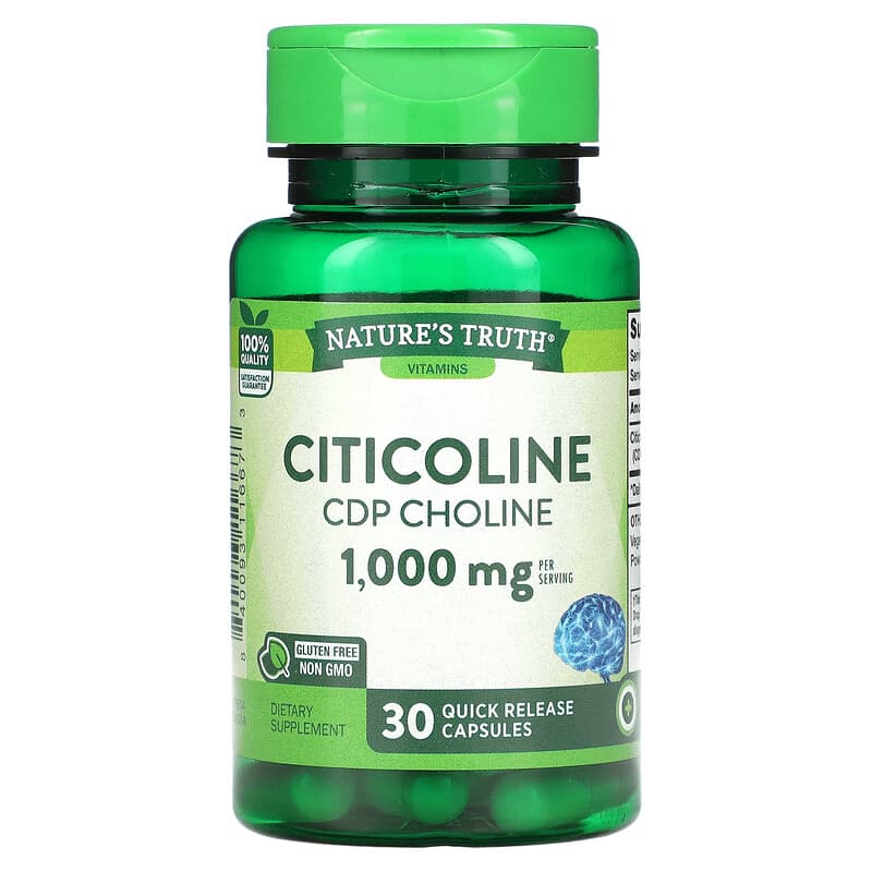 Nature's Truth Citicoline CDP Choline 1,000 mg 30 Quick Release Capsules 840093116673