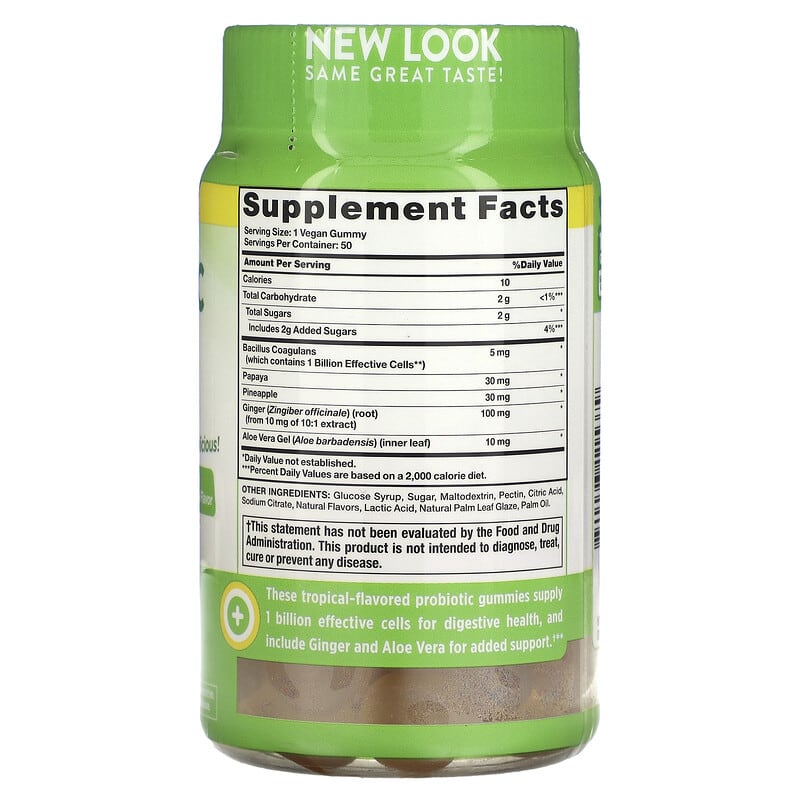 Nature's Truth, Digestive Aid Gummies, Natural Tropical, 50 Vegan Gummies 840093115379