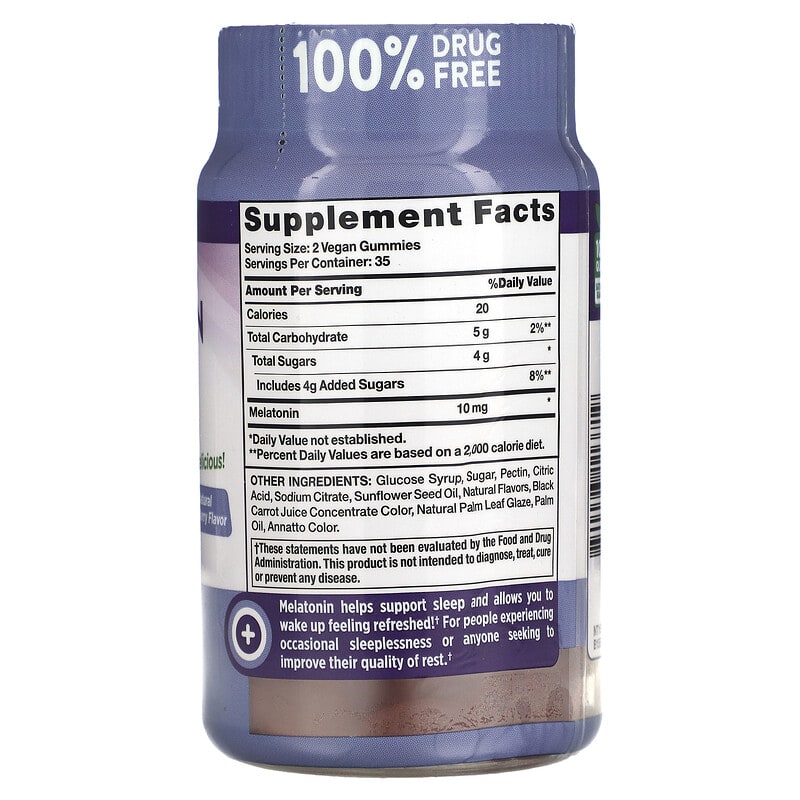 Nature's Truth, Extra Strength Melatonin, Natural Berry, 10 mg, 70 Vegan Gummies 840093113719