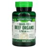 Nature's Truth Grass-Fed Beef Organs 650 mg 120 Quick Release Capsules 840093116659