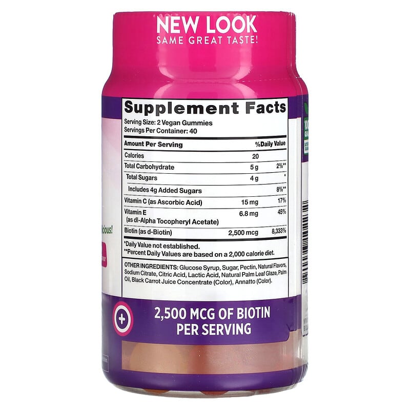 Nature's Truth, Hair, Skin & Nails, Natural Fruit, 1,250 mcg, 80 Vegan Gummies 840093102232