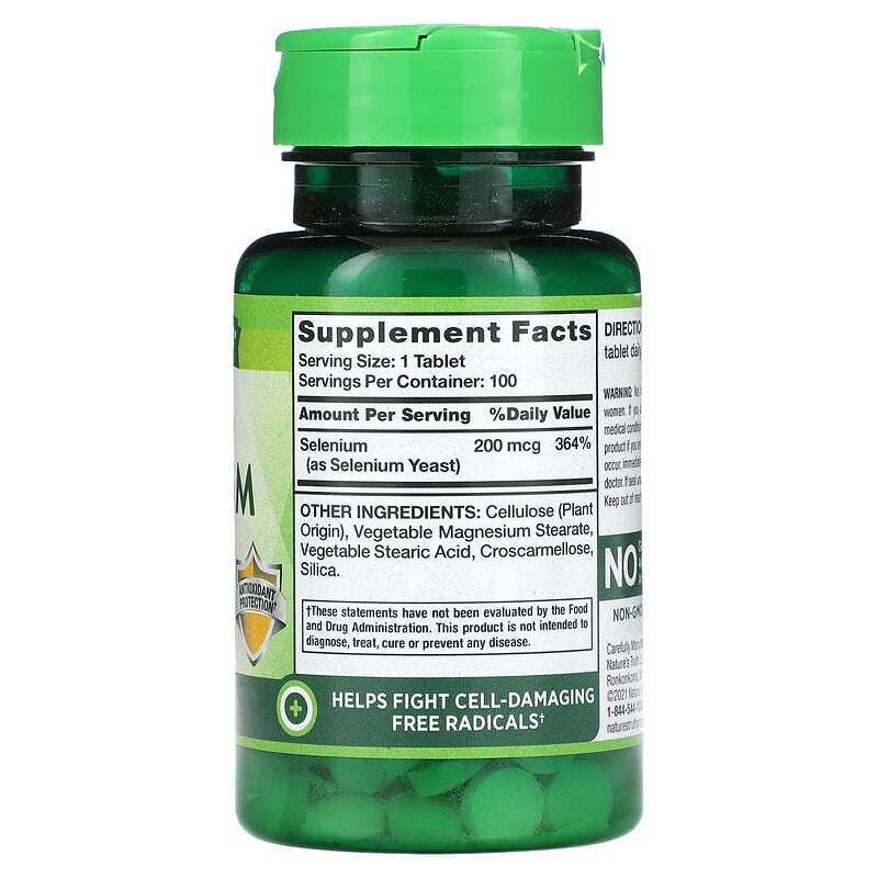 Nature's Truth, High Potency Selenium, 200 mcg, 100 Tablets 840093101969