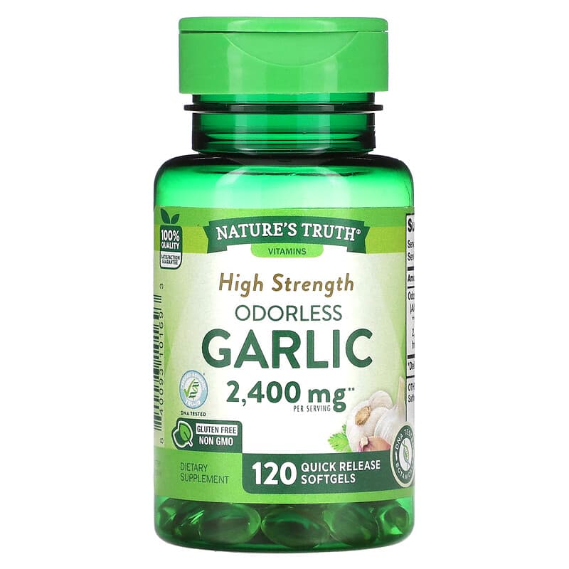 Nature's Truth High Strength Odorless Garlic 1,200 mg 120 Quick Release Softgels 840093101693