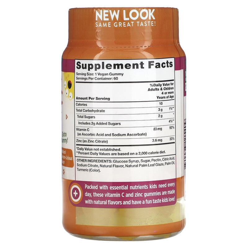 Nature's Truth, Just 4 Kids, Vitamin C + Zinc, Natural Lemon-Licious, 60 Vegan Gummies 840093115409