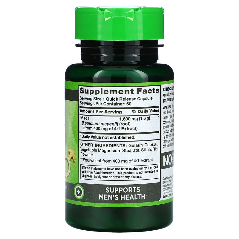 Nature's Truth, Maca, 1,600 mg, 60 Quick Release Capsules 840093105295