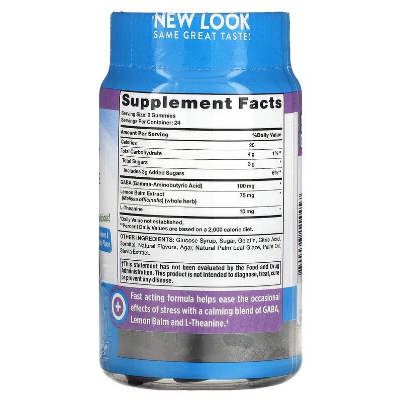 Nature's Truth, Stress Support + GABA, L-Theanine, Natural Lemon & Strawberry, 48 Gummies 840093114457