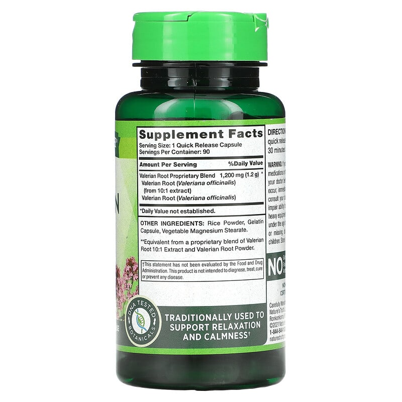 Nature's Truth, Valerian Root, 1,200 mg, 90 Quick Release Capsules 840093101617